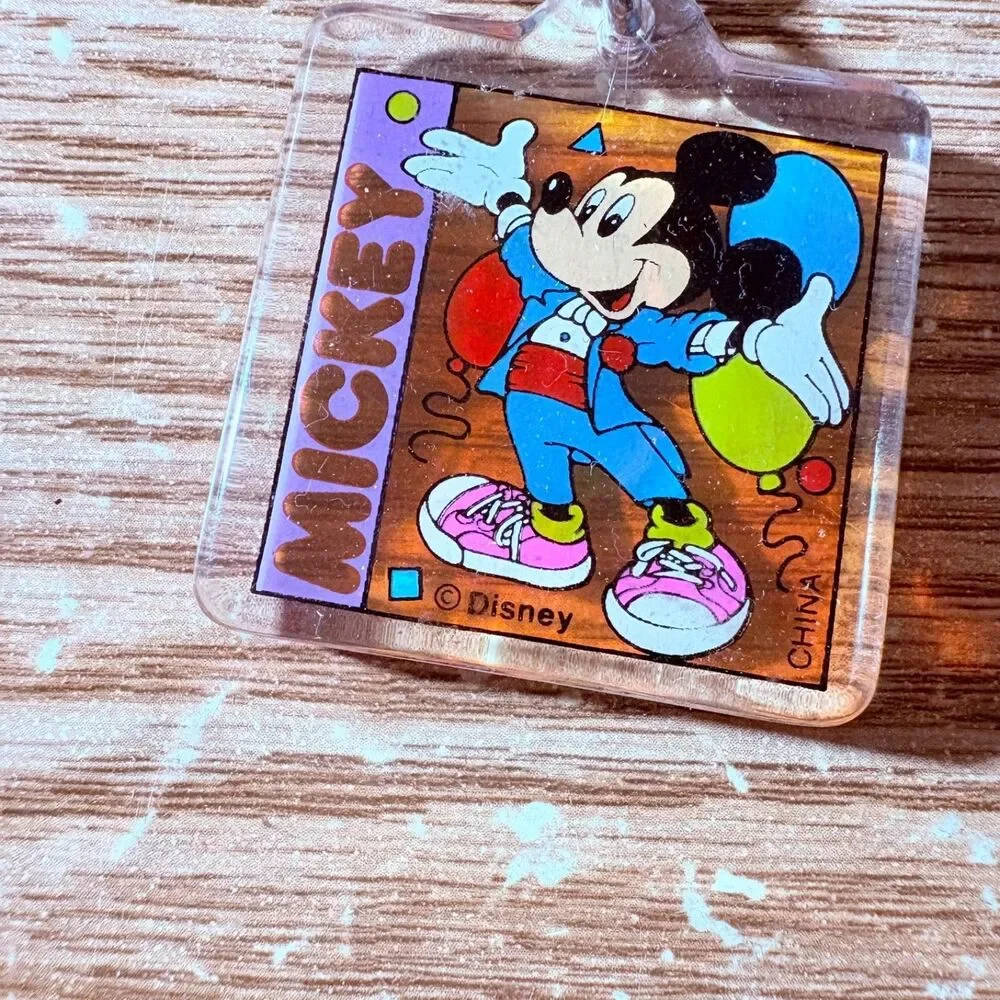 Vintage Walt Disney World Acrylic Mickey Mouse Key Chain